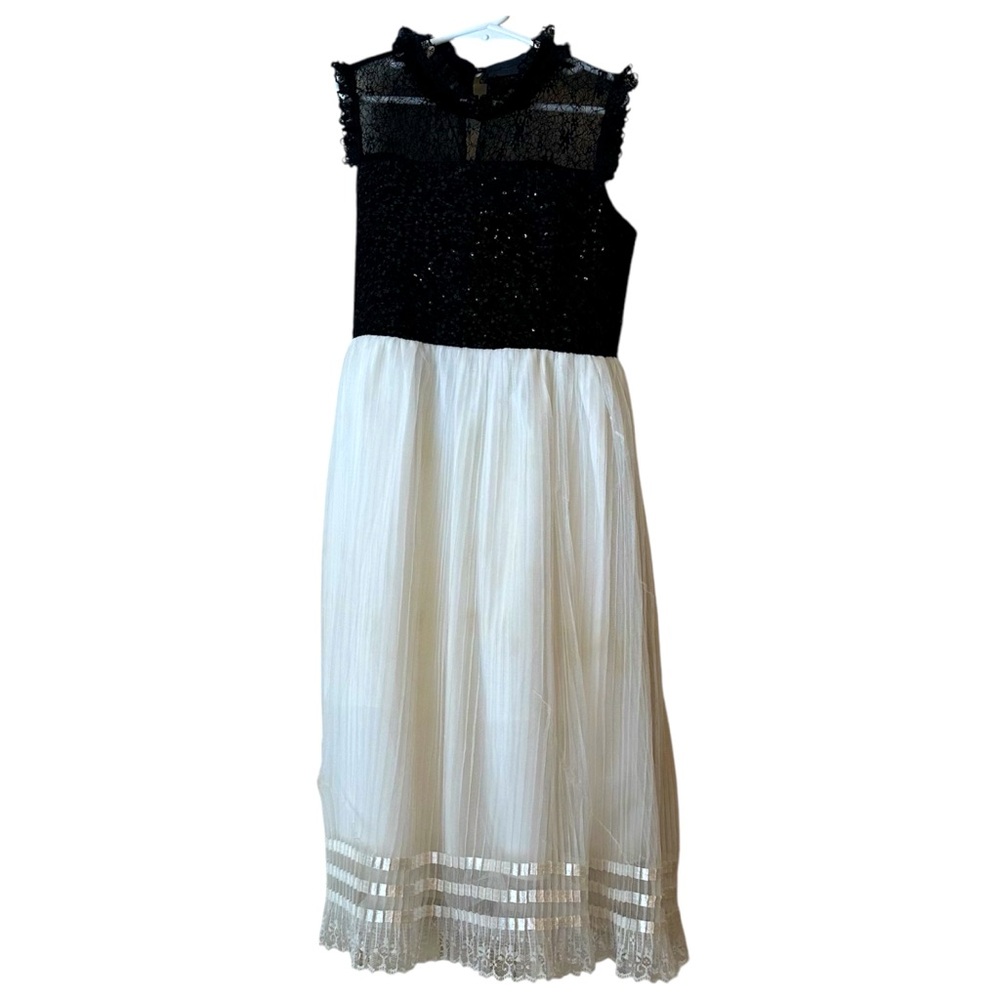 Girls black and white formal dress
